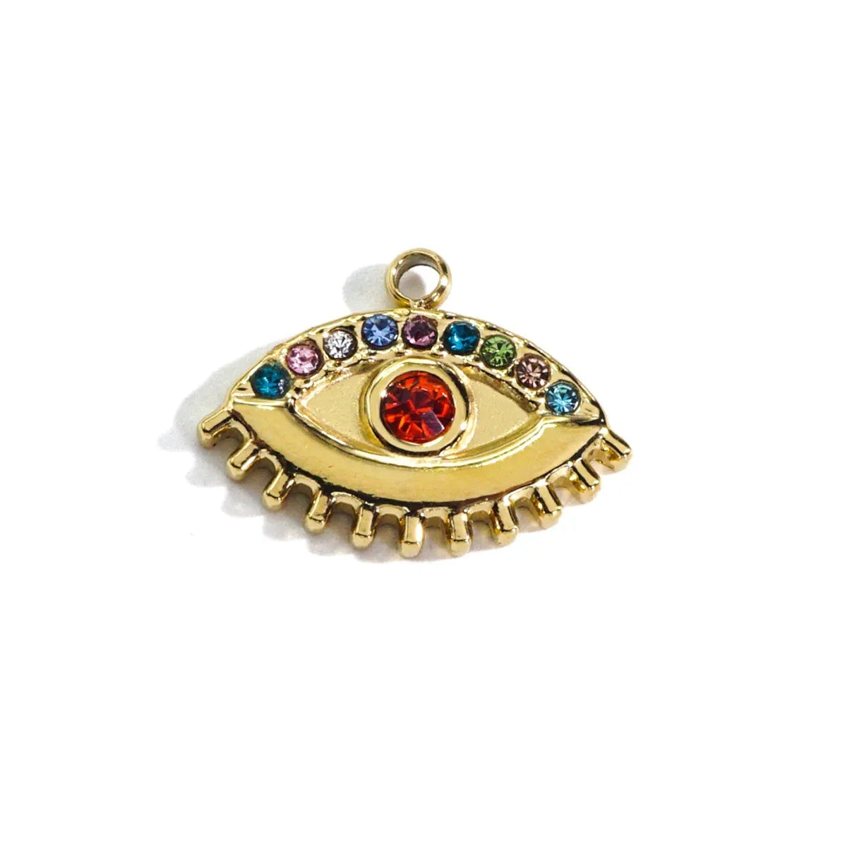 1 Piece 304 Stainless Steel Zircon 14K Gold Plated Eye