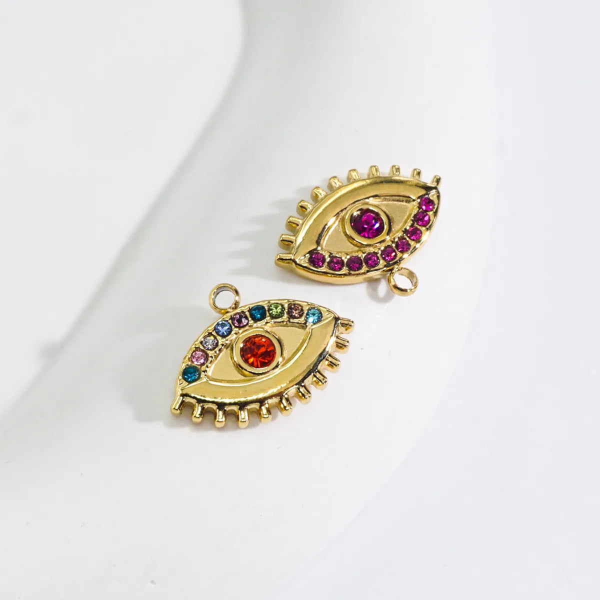 1 Piece 304 Stainless Steel Zircon 14K Gold Plated Eye