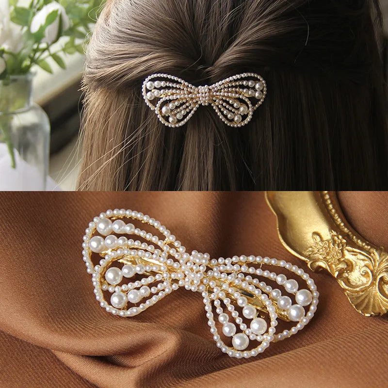 Casual Flower Alloy Pearl Plating Hair Clip