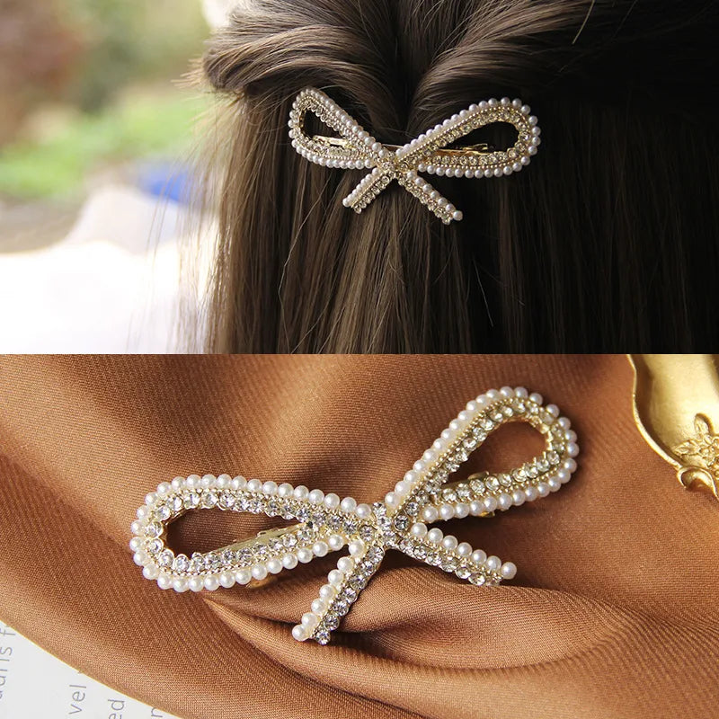 Casual Flower Alloy Pearl Plating Hair Clip