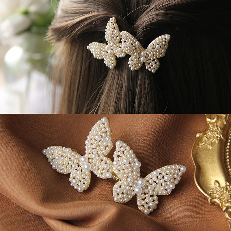 Casual Flower Alloy Pearl Plating Hair Clip