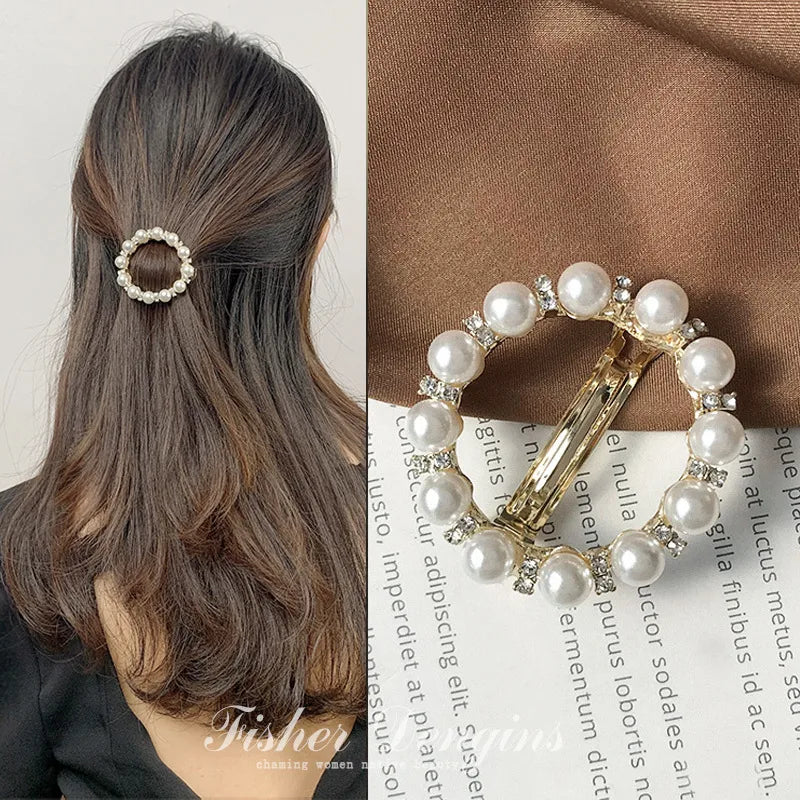 Casual Flower Alloy Pearl Plating Hair Clip