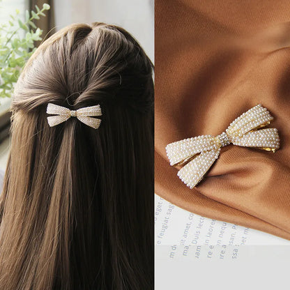 Casual Flower Alloy Pearl Plating Hair Clip