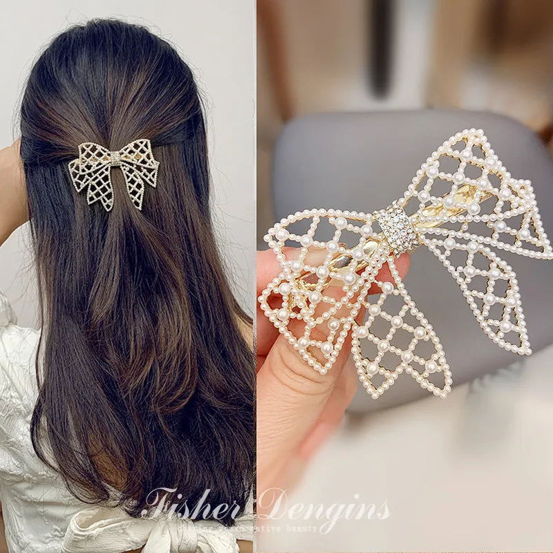 Casual Flower Alloy Pearl Plating Hair Clip