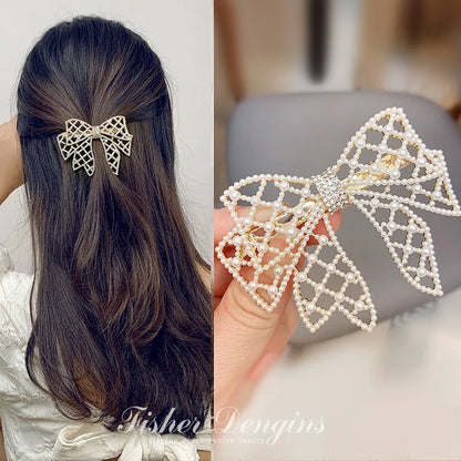 Casual Flower Alloy Pearl Plating Hair Clip