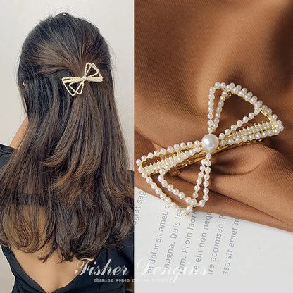 Casual Flower Alloy Pearl Plating Hair Clip