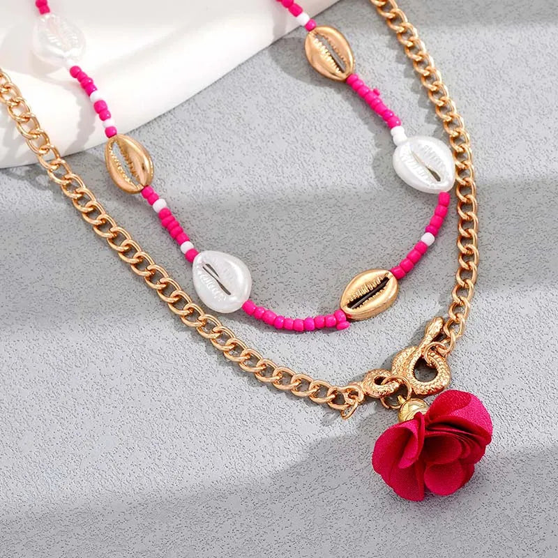 Casual Flower Plastic Beaded Women'S Waist Chain