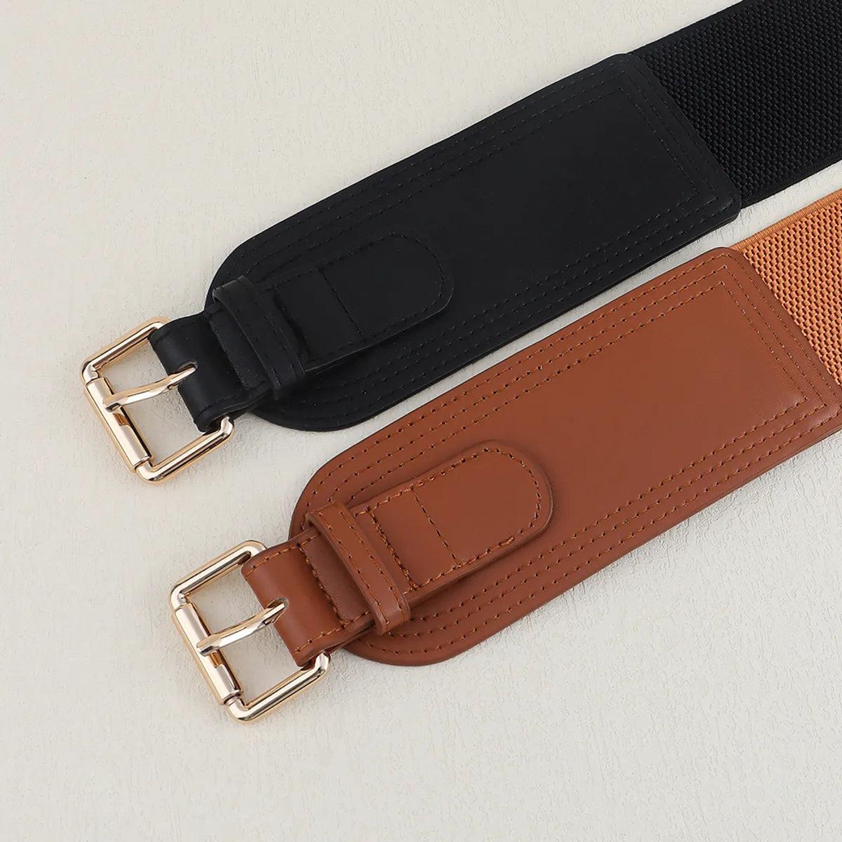 Casual Formal Simple Style Solid Color Pu Leather Belt Buckle Women'S Leather Belts