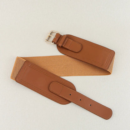 Casual Formal Simple Style Solid Color Pu Leather Belt Buckle Women'S Leather Belts