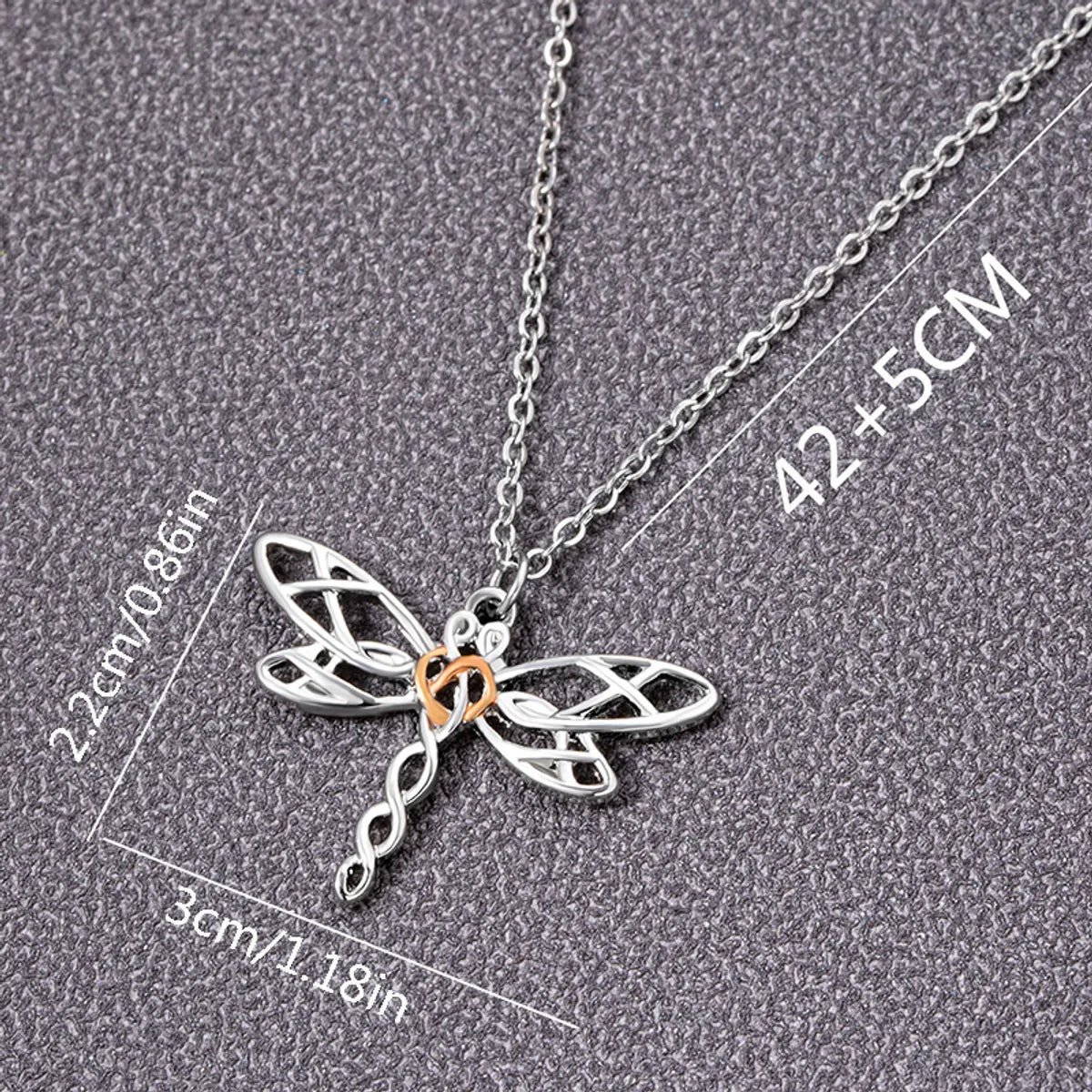 Casual French Style Dragonfly Alloy Wholesale Pendant Necklace