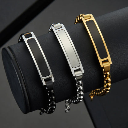 Casual Geometric 304 Stainless Steel Inlay Artificial Rhinestones 18K Gold Plated Women'S Bracelets