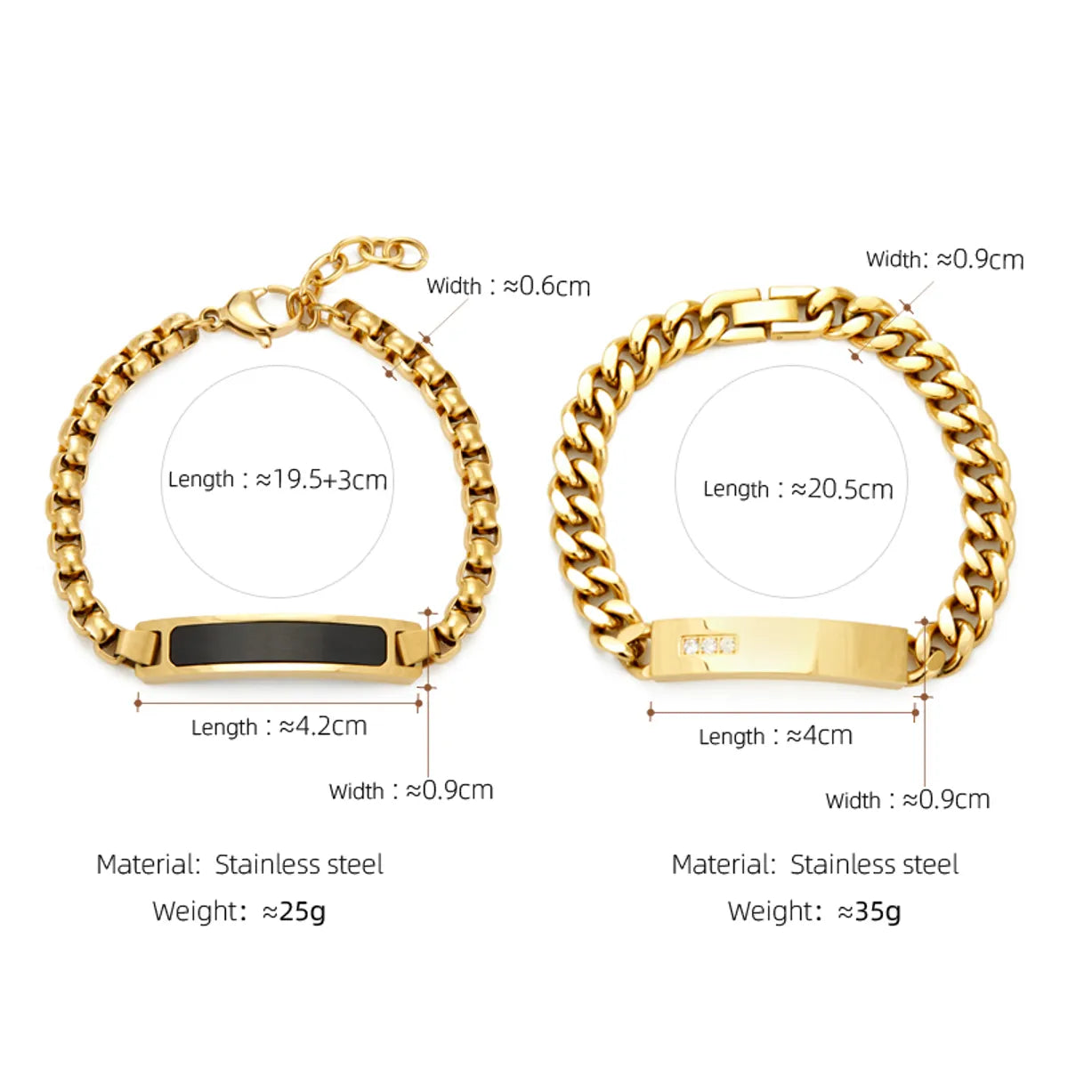 Casual Geometric 304 Stainless Steel Inlay Artificial Rhinestones 18K Gold Plated Women'S Bracelets