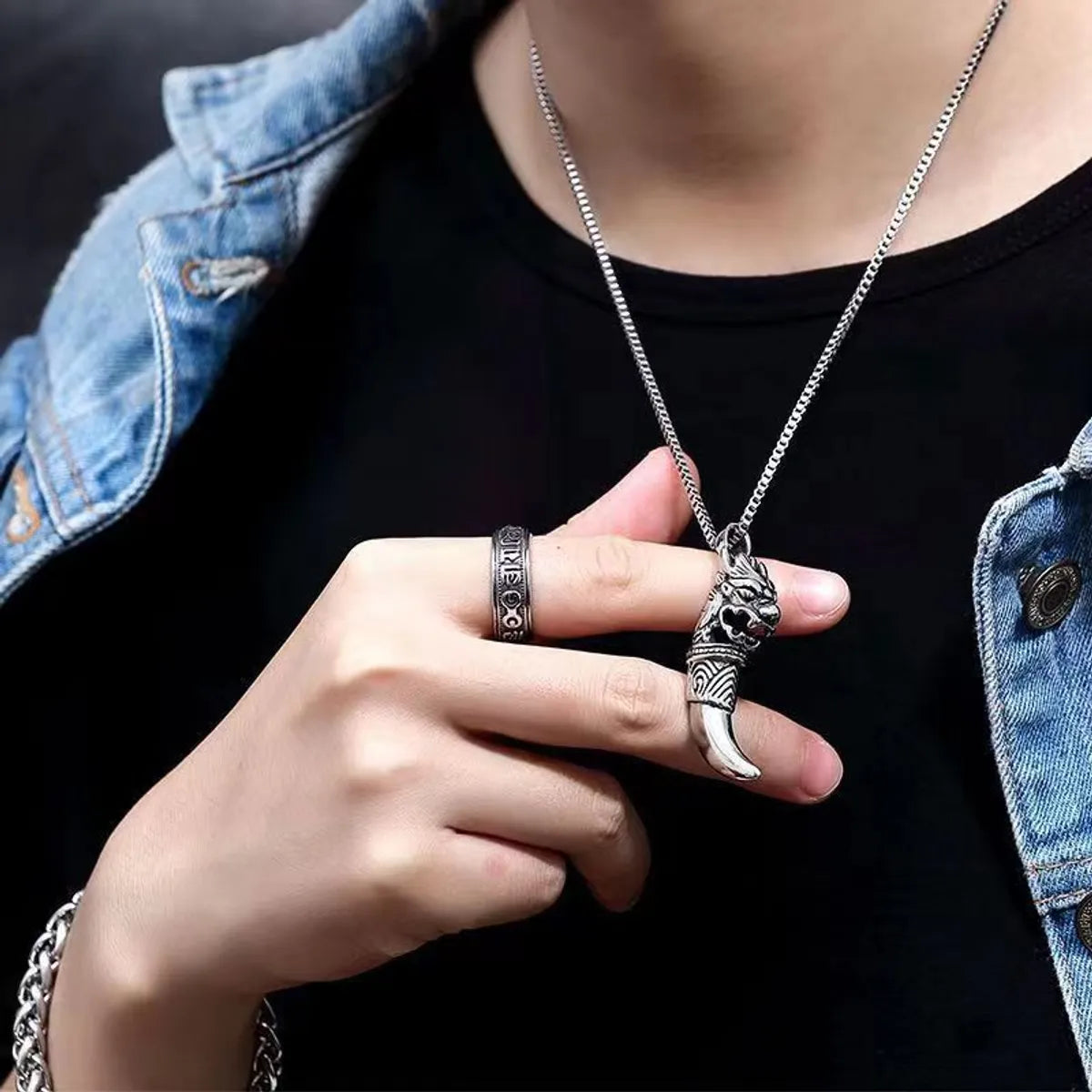 Casual Geometric Alloy Zinc Alloy Plating Men'S Pendant Necklace