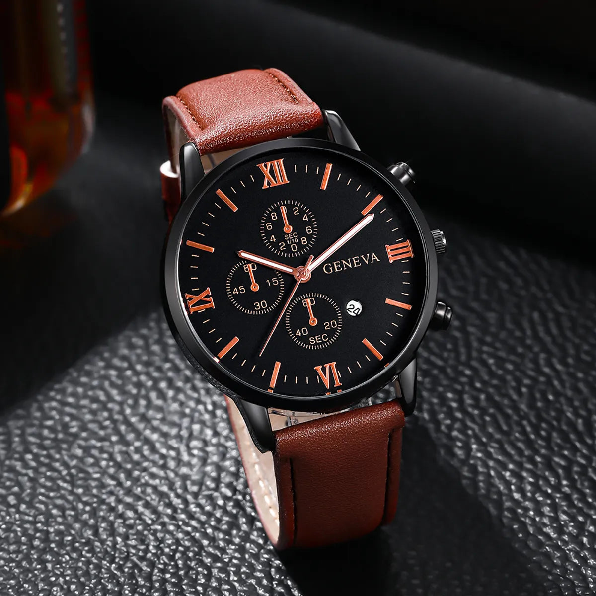 Casual Geometric Buckle Quartz Men'S Watches