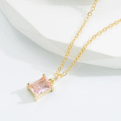 Casual Geometric Copper Gold Plated Zircon Pendant Necklace 1 Piece