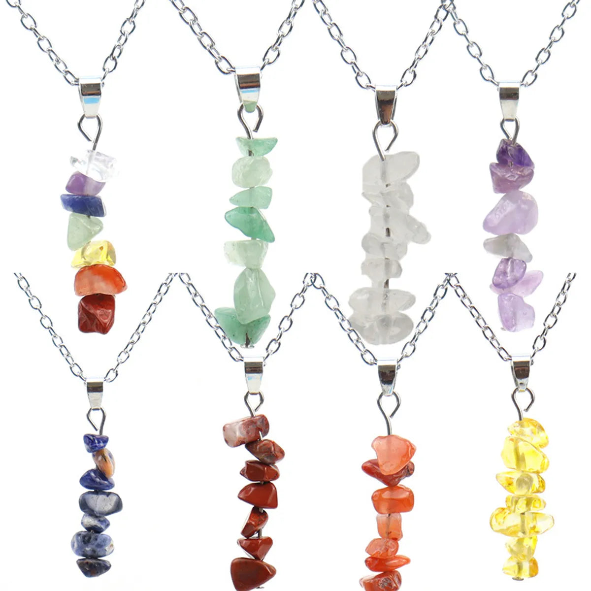 Casual Geometric Crystal Agate Pendant Necklace In Bulk