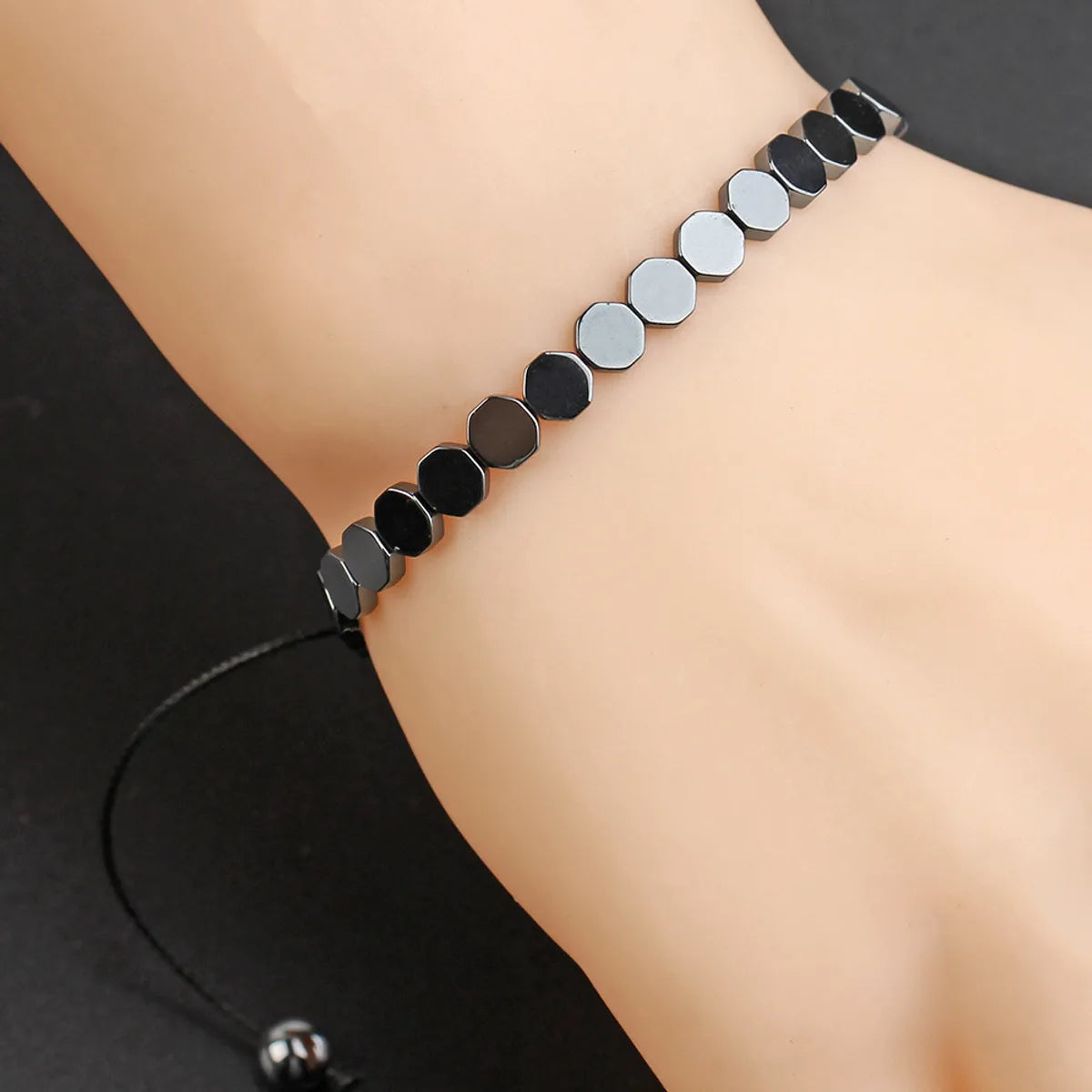 Casual Geometric Heart Shape Haematite Unisex Bracelets