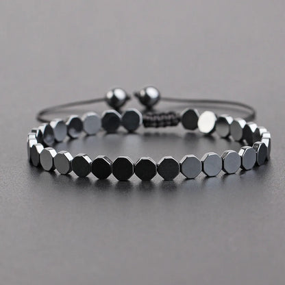 Casual Geometric Heart Shape Haematite Unisex Bracelets