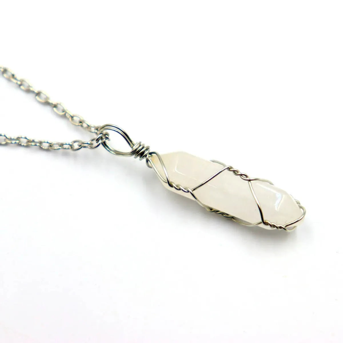 Casual Geometric Natural Stone Metal Copper Wholesale Pendant Necklace