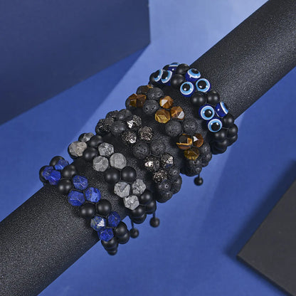 Casual Geometric Natural Stone Volcanic Rock Bracelets