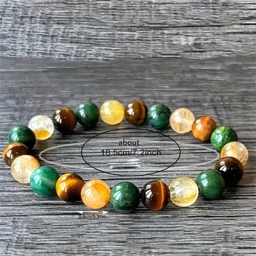 Casual Geometric Round Artificial Crystal Natural Stone Malachite Wholesale Bracelets