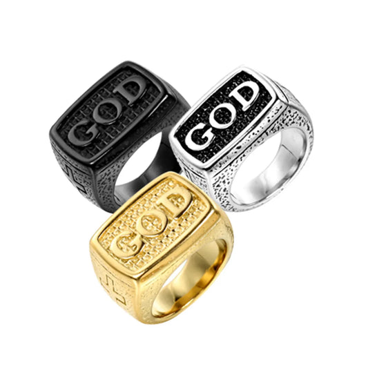 Casual Geometric Stainless Steel Polishing None 18K Gold Plated Rhodium Plated Men'S Rings