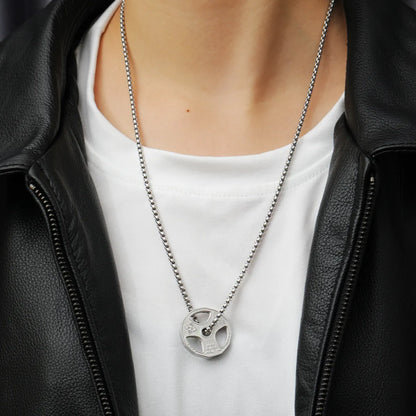 Casual Geometric Titanium Steel Pendant Necklace