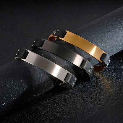 Casual Geometric Titanium Steel Plating 18K Gold Plated Unisex Bracelets