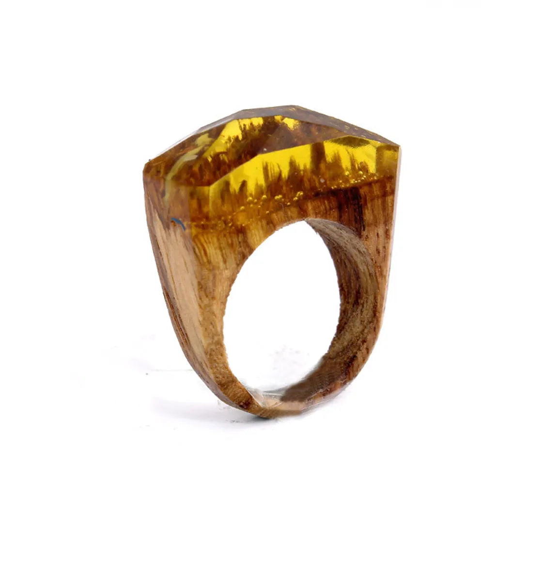 Casual Geometric Wood Resin Wholesale Rings