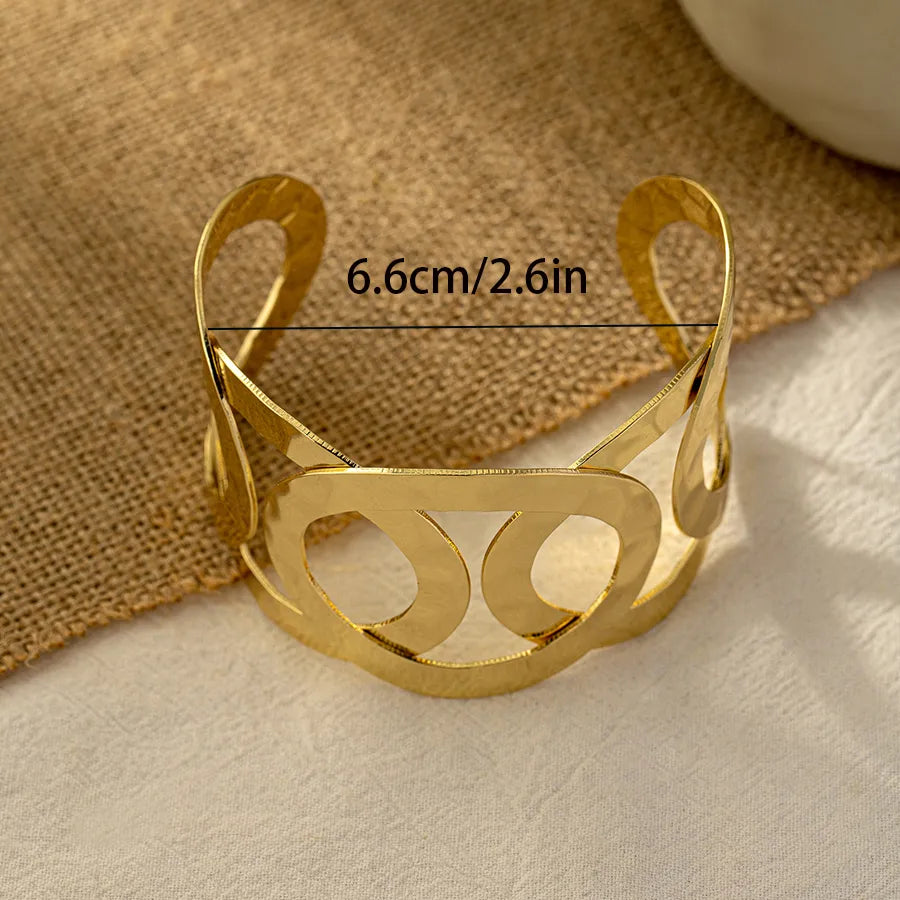 Casual Glam Exaggerated Solid Color Iron Wholesale Bangle