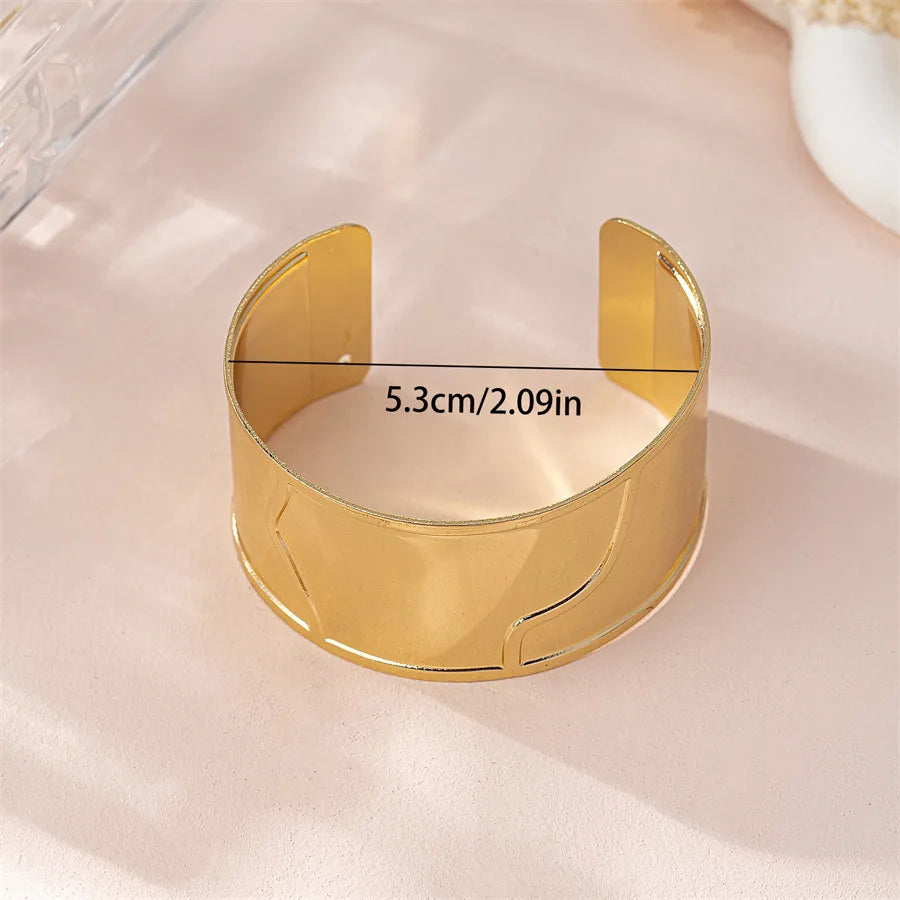 Casual Glam Exaggerated Solid Color Iron Wholesale Bangle