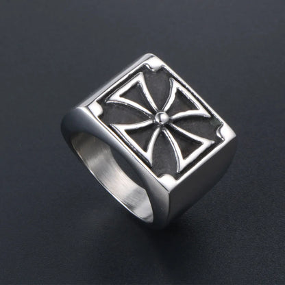 Casual Gothic Punk Four Leaf Clover 304 Stainless Steel Polishing Men'S Rings