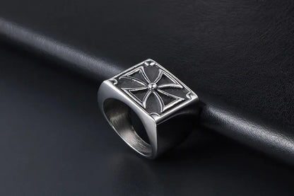 Casual Gothic Punk Four Leaf Clover 304 Stainless Steel Polishing Men'S Rings