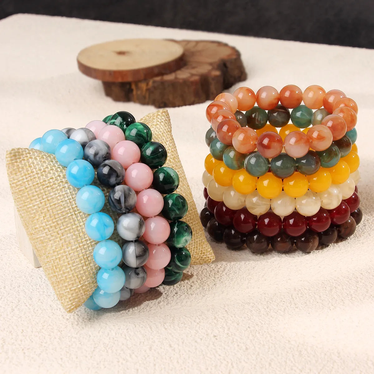 Casual Handmade Round Arylic Wholesale Bracelets