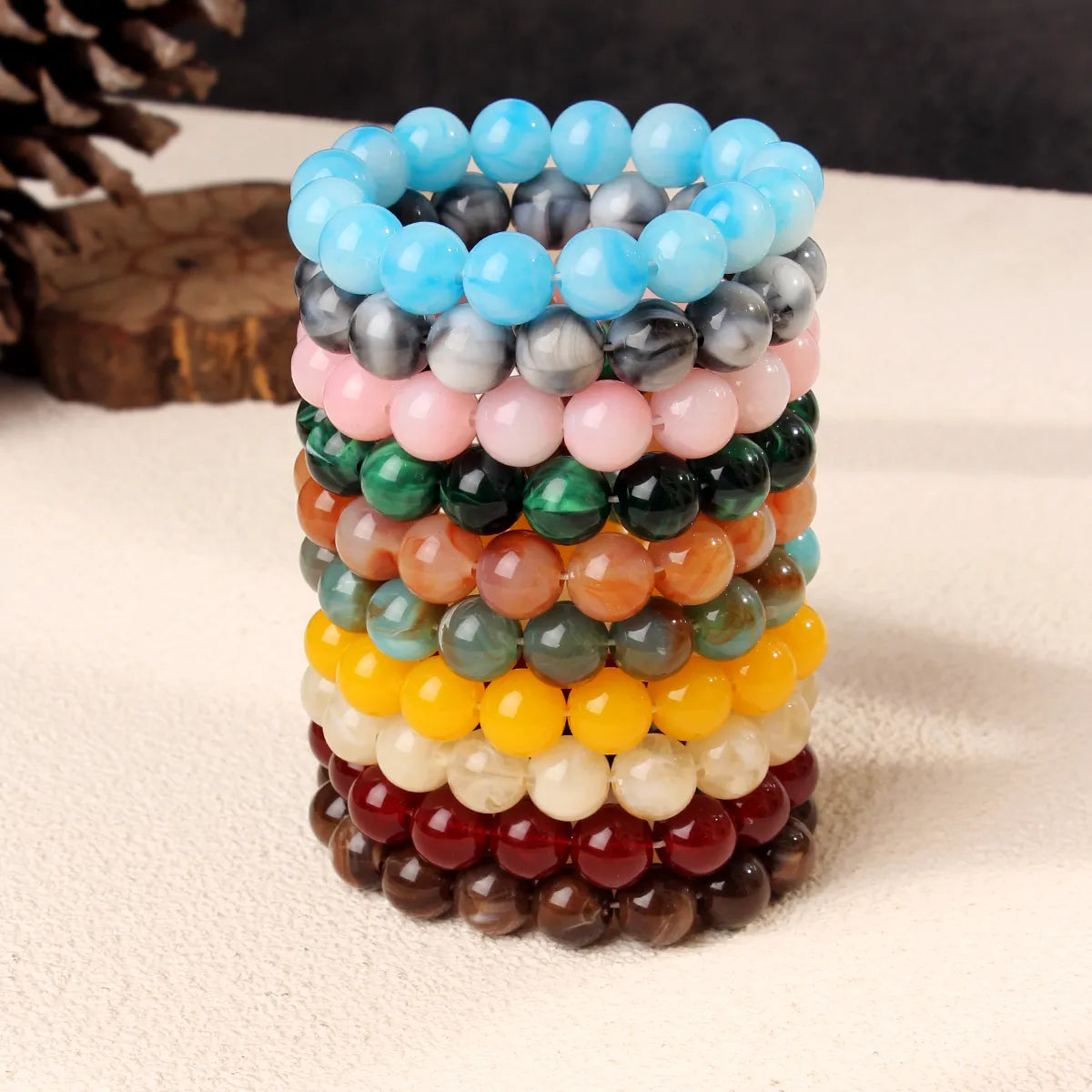 Casual Handmade Round Arylic Wholesale Bracelets