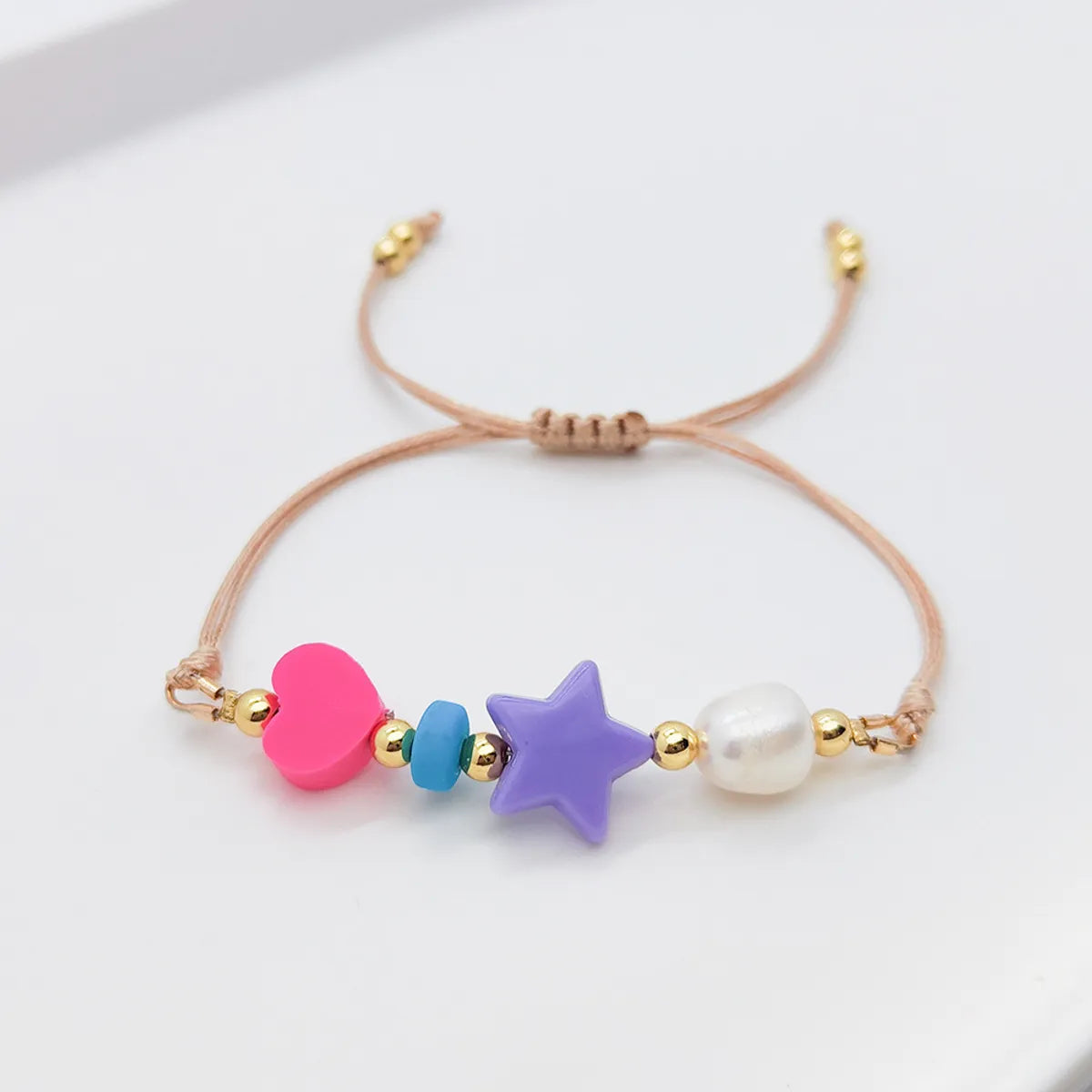 Casual Hawaiian Geometric Star Heart Shape Resin Soft Clay Copper Wholesale Bracelets