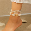 Casual Hawaiian Starfish Shell Beaded Alloy Handmade Knitting Women'S Anklet Waist Chain