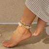 Casual Hawaiian Starfish Shell Beaded Alloy Handmade Knitting Women'S Anklet Waist Chain