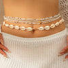 Casual Hawaiian Starfish Shell Beaded Alloy Handmade Knitting Women'S Anklet Waist Chain