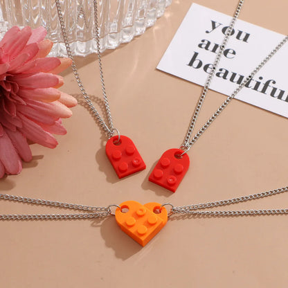 Casual Heart Shape Alloy Irregular Unisex Pendant Necklace