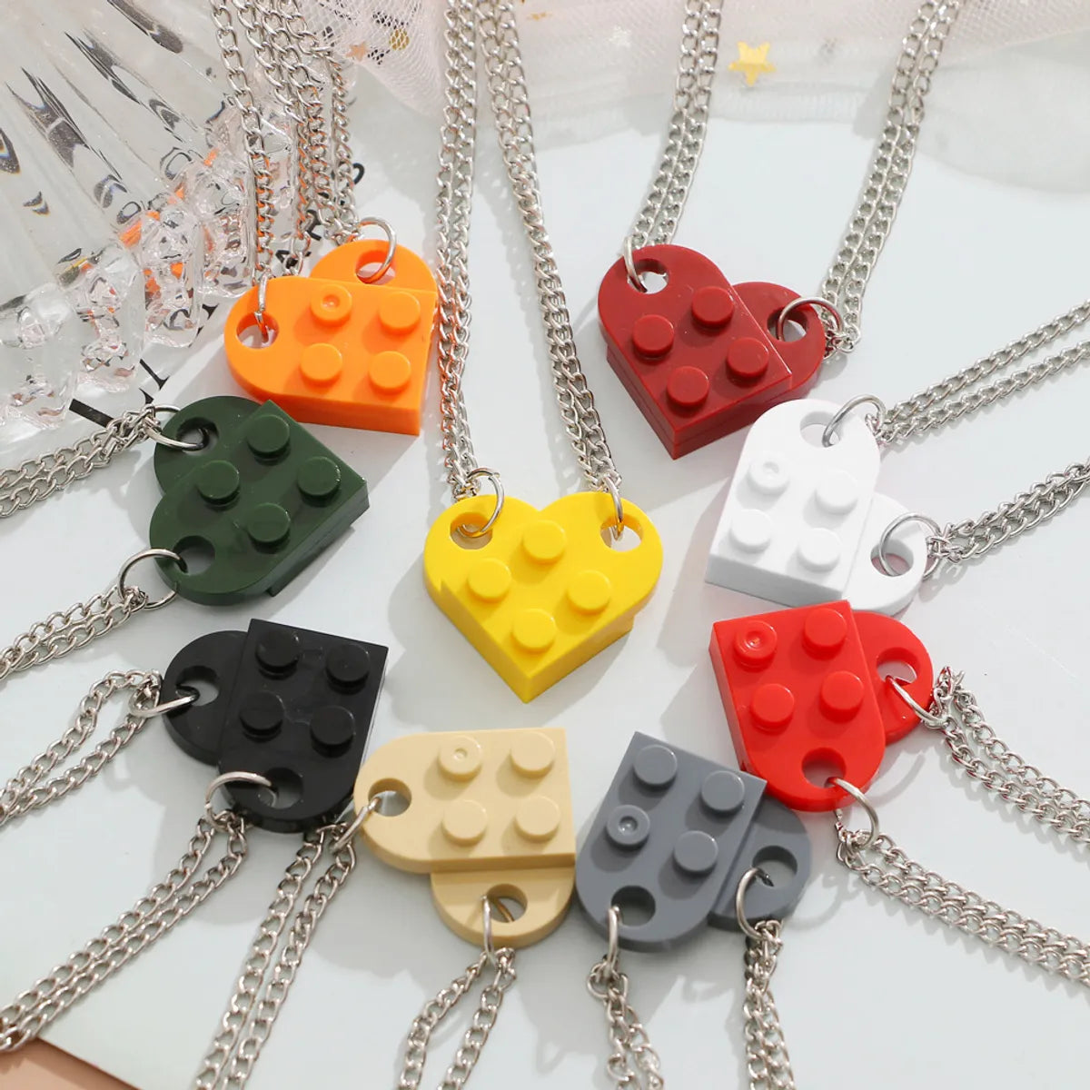 Casual Heart Shape Alloy Irregular Unisex Pendant Necklace