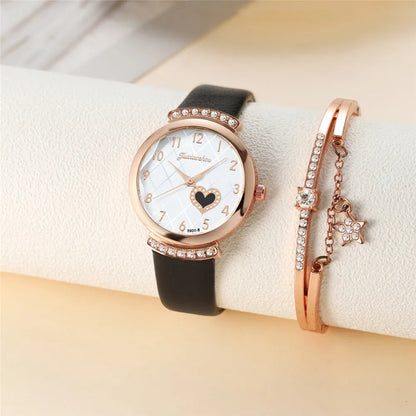 Casual Heart Shape Buckle Quartz Women'S Watches