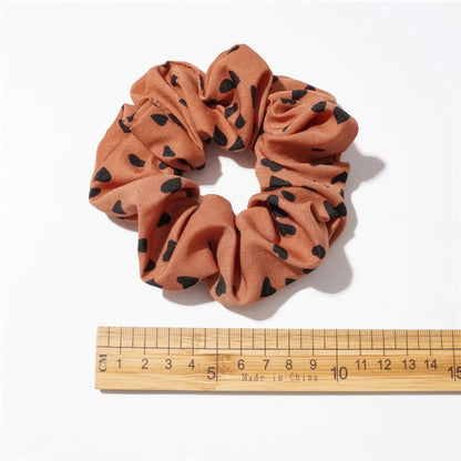 Casual Heart Shape Cloth Printing Hair Tie