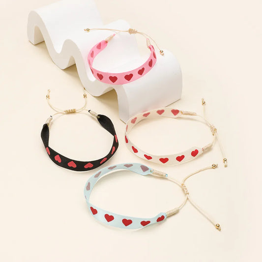 Casual Heart Shape Cloth Rope Women'S Drawstring Bracelets