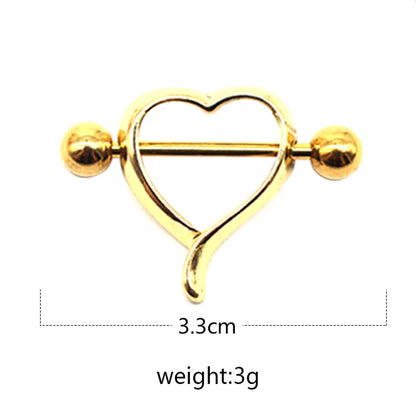 Casual Heart Shape Copper Rose Gold Plated White Gold Plated Gold Plated Nipple Ring In Bulk