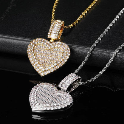 Casual Heart Shape Copper Zircon Valentine'S Day Couple Unisex Necklace