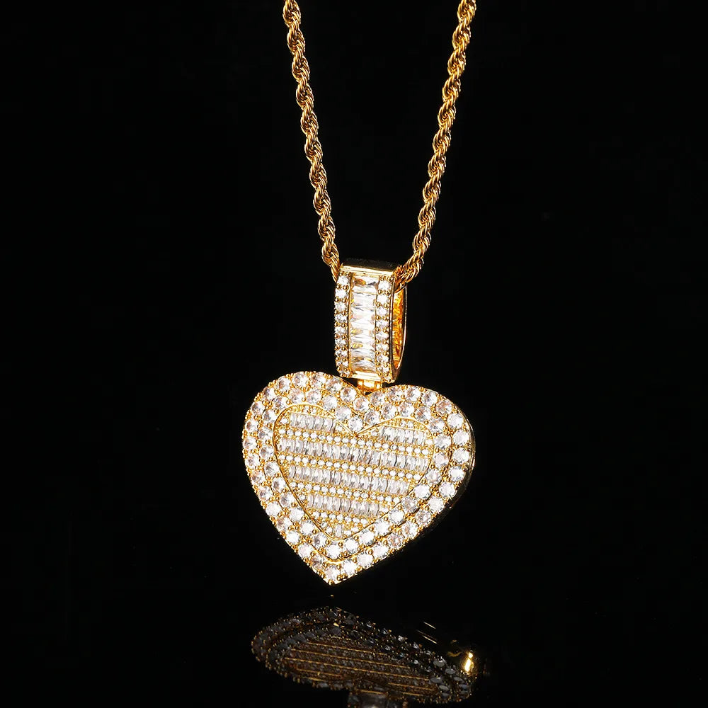 Casual Heart Shape Copper Zircon Valentine'S Day Couple Unisex Necklace