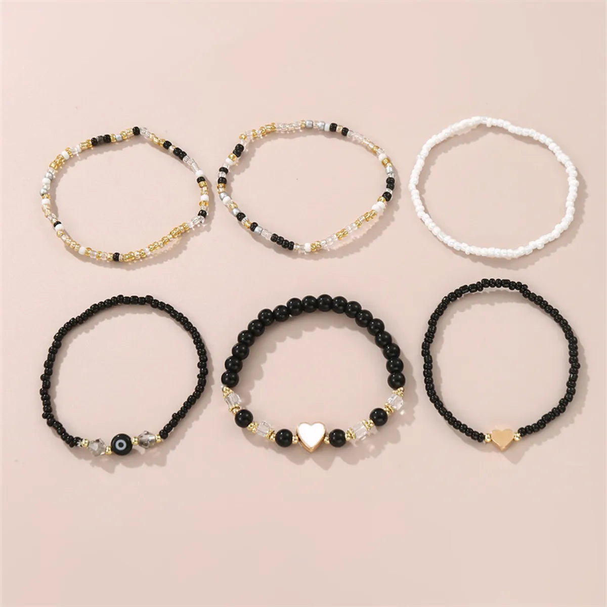 Casual Heart Shape Eye Seed Bead Wholesale Bracelets