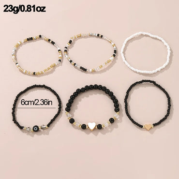 Casual Heart Shape Eye Seed Bead Wholesale Bracelets