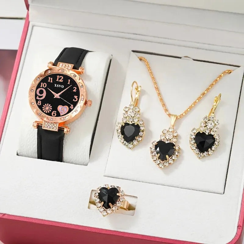 Casual Heart Shape Flower Butterfly Jewelry Buckle Quartz Women'S Watches